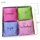 4 silk lavender sachets available in 5 color sets