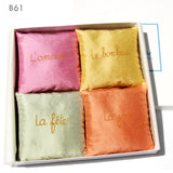 4 silk lavender sachets available in 5 color sets