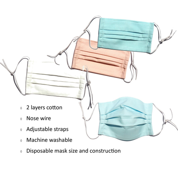 2 layers basic cotton mask  available in 6 colors