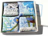 4 printed cotton lavender sachets.