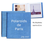 Custom square photo album. In 15 linen colors